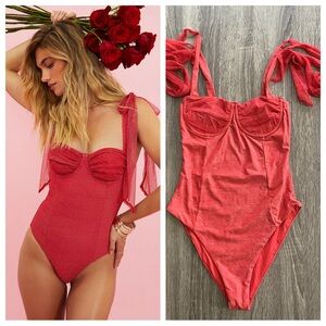 NEW Beach Riot Dede underwire one piece shimmer swimsuit